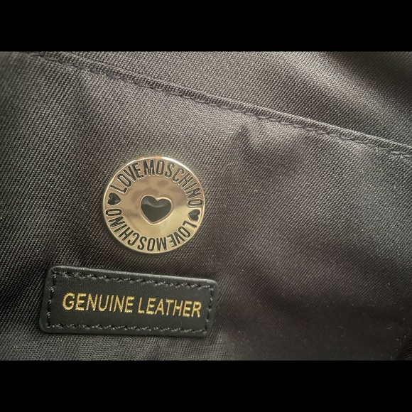 NEW!! ❤️ Love Moschino 100% Pebble Leather Studded Handbag/Purse - Picture 5 of 8